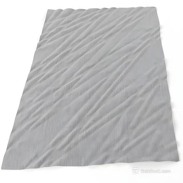 Gray Square Rug With Textured Diagonal Pattern For Modern Living Room Decor 3d model 