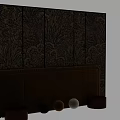 Modern Bedroom Accent Wall With Brown Headboard And Botanical Pattern Wallpaper
