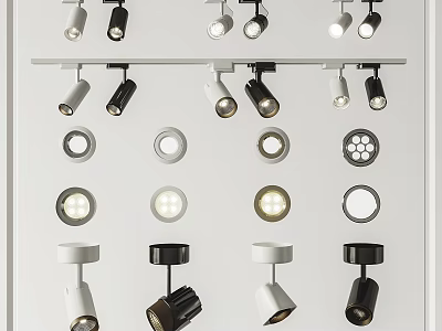 Modern Design Downlights And Spotlights With Various Styles For Home Interior Lighting 3d model