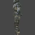 Man Wearing Green Tactical Armor With Military Style And Tech Details