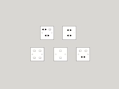 Modern White Switch Panels With Various Designs And Outlet Button Features 3d model