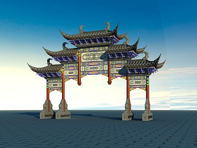 Chinese archway 3d model