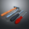 Home Living Tools With Orange Handle Hammer Silver Wrench And Black Red Handle Screwdrivers