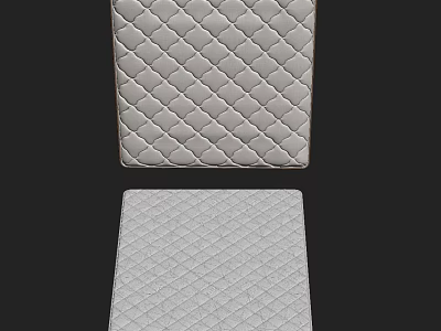 Gray Quilted Mattress With Diamond Pattern And Smooth Surface Texture Design 3d model