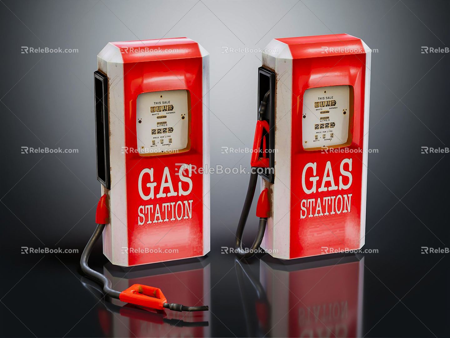 Modern tanker gas station refueling equipment model