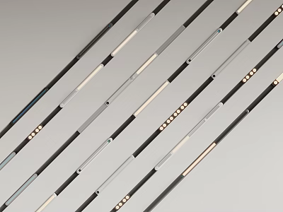 Long Decorative Strips Featuring Various Colors Black White Gray And Small Holes Decorative Dots 3d model
