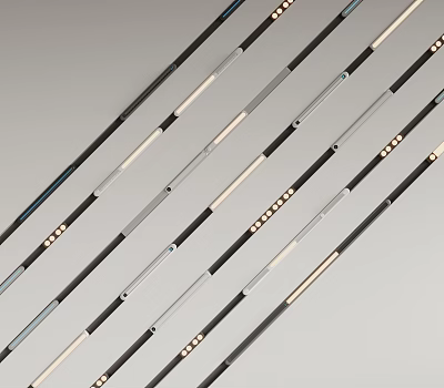 Long Decorative Strips Featuring Various Colors Black White Gray And Small Holes Decorative Dots 3d model