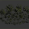 Wood Stone Materials Natural Decorative Rock Pile With Green Moss And Texture