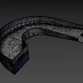 Industrial Factory Building With Concrete Walls Blue Doors And Grid Patterned Ground Surface