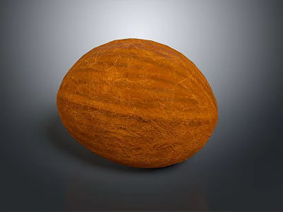 Fresh Ripe Papaya With Orange Striped Skin And Oval Shape On Gray Background 3d model