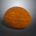 Fresh Ripe Papaya With Orange Striped Skin And Oval Shape On Gray Background