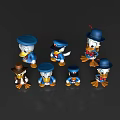 Donald Duck Decorative Figurine Set with Various Stylish Outfits and Hats for Home Decoration