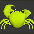 Vibrant Orange Crab with Prominent Large Claws Isolated on Dark Background