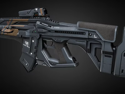 Modern Tactical Rifle With Futuristic Design Scope Textured Grip And Black Brown Accents 3d model