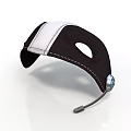 Black And White Electronic Headset With Built In Microphone And Open Ear Design