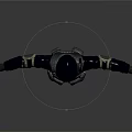 Armored Tactical Character Wearing Helmet Goggles Vest Pants And Boots With Arms Outstretched