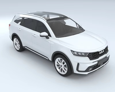 White KIA SUV Exterior Design With Sleek Roof And Modern Alloy Wheels 3d model