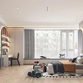 Modern Kids Room Interior Design With Bed Rug Toys Wall Decor And Wooden Floor