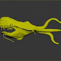 3D Fantasy Creature Character With Large Mouth Sharp Teeth And Tentacles 3d model