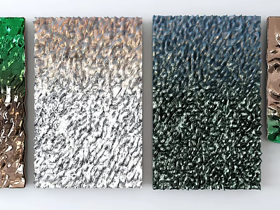 Colorful Textured Wall Decor With Metallic Finish And Patterned Panels 3d model