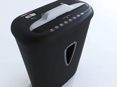 Black Office Paper Shredder With Modern Design And Control Panel For Office Use 3d model