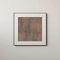 Black Framed Abstract Painting With Brown Blue Textured Patterns Hanging On Wall 3d model