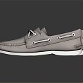 Classic Gray Lace Up Boat Shoes With White Soles Casual Wear