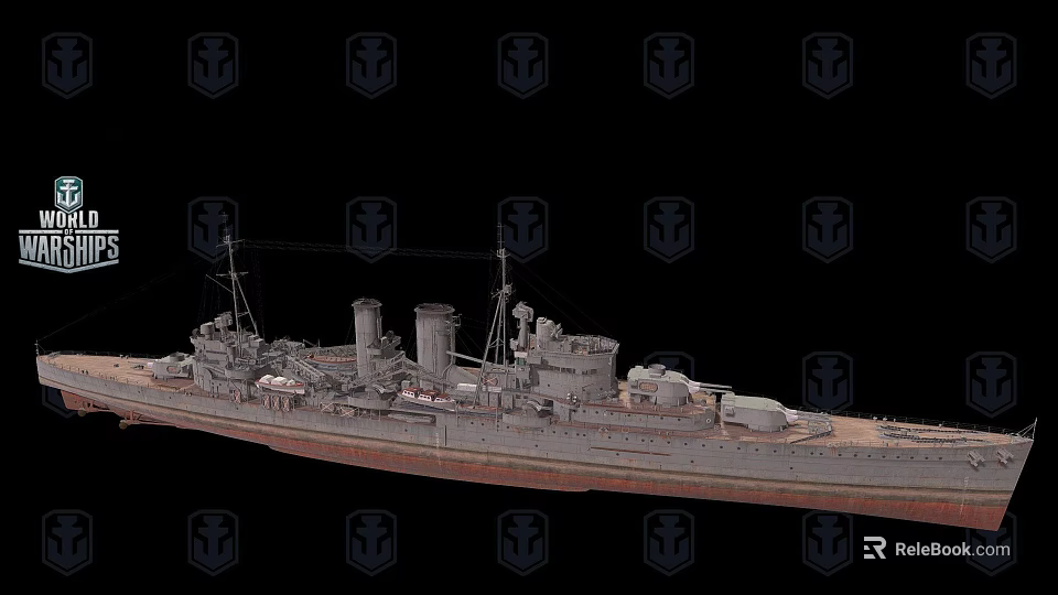 Detailed Historical Naval Warship Model With Turrets And Deck Features 3d model 