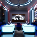 High Tech KTV Private Room With Neon Lights And Screens