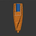 Traditional Orange Boat Featuring Orange Sail Blue Cabin And Ropes