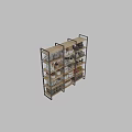 Organized Kitchen Shelves With Various Kitchenware Storage Containers Jars Bowls And Fruit Baskets 3d model