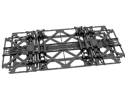 Industrial Black Metal Structural Framework With Cross Beams And Support Parts 3d model