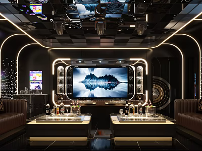 modern ktv perforated linear light 3d model