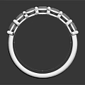 Elegant Silver Fashion Ring With Round Gemstones On Simple Curved Metallic Band