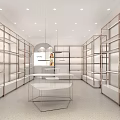 Caline Nuu Mall Store Interior With White Shelves Display Tables And Modern Retail Design