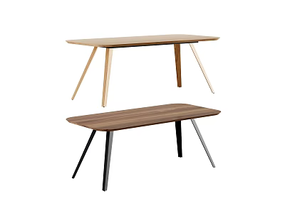 Modern Dining Tables With Wooden Tabletops And Stylish Leg Designs For Home Decor 3d model