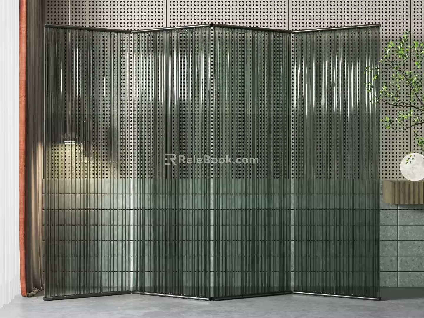 Modern screen glass screen partition 3d model