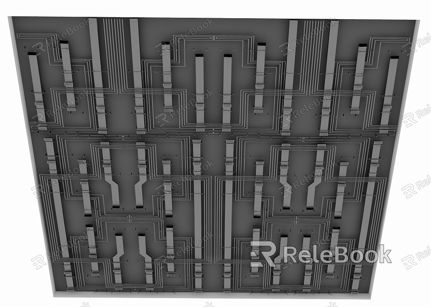 Industrial wind pipe ceiling model