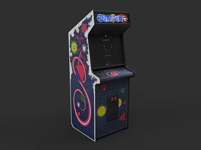 Super Play Standalone Arcade Machine Entertainment Appliance With Colorful Design And Game Screen 3d model