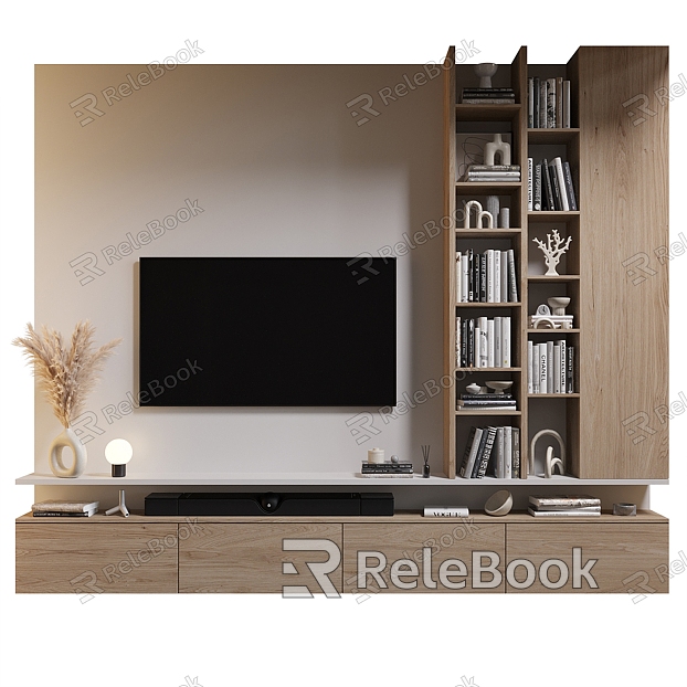 Modern TV background wall model