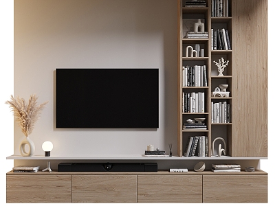 Modern TV background wall model