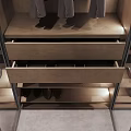 Modern Walk In Closet Interior With Metal Grille Doors And Storage