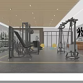 Modern Fitness Gym Interior With Training Machines Exercise Ball And Mirrors