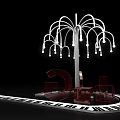 White Tree Structure Photo Check In Spot With Bulbs Red LOGO And Piano Keyboard Floor
