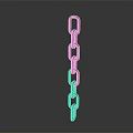 Vertical Shiny Metal Chain With Linked Rings Isolated On Dark Background