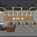 Modern China Telecom 5G Store Interior With Display Shelves And Seating Area 3d model