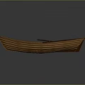 Classic Wooden Boat Hull With Seats And Natural Wood Grain Reflection
