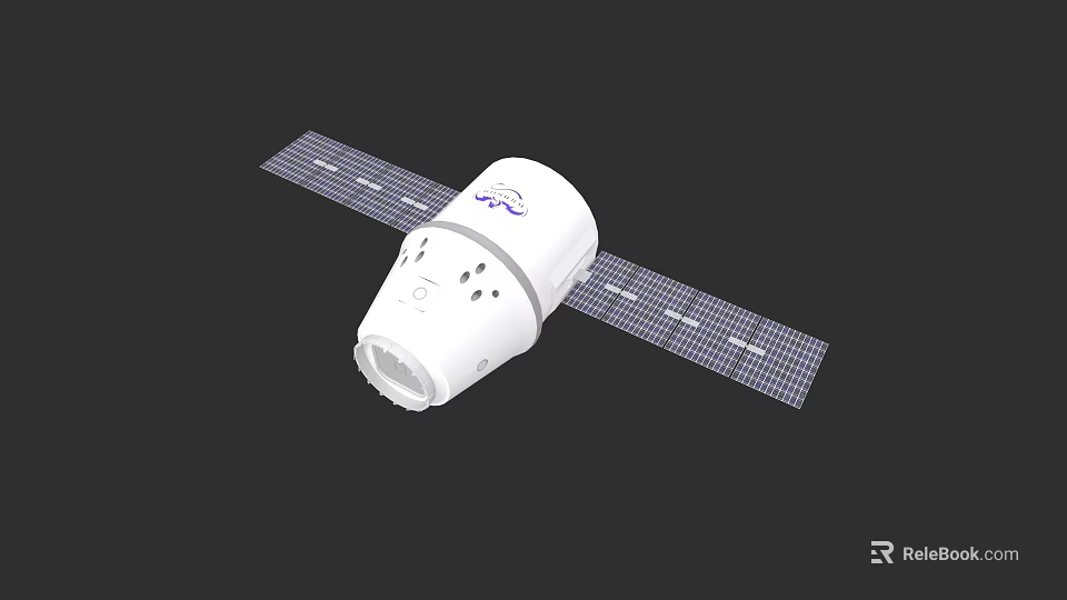 Efficient White New Energy Car With Solar Panels And Blue Logo 3d model 