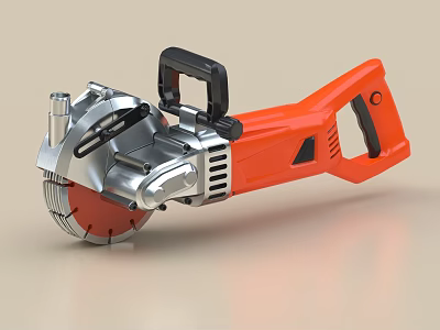 Portable Industrial Cutting Equipment With Orange Body And Silver Blade 3d model