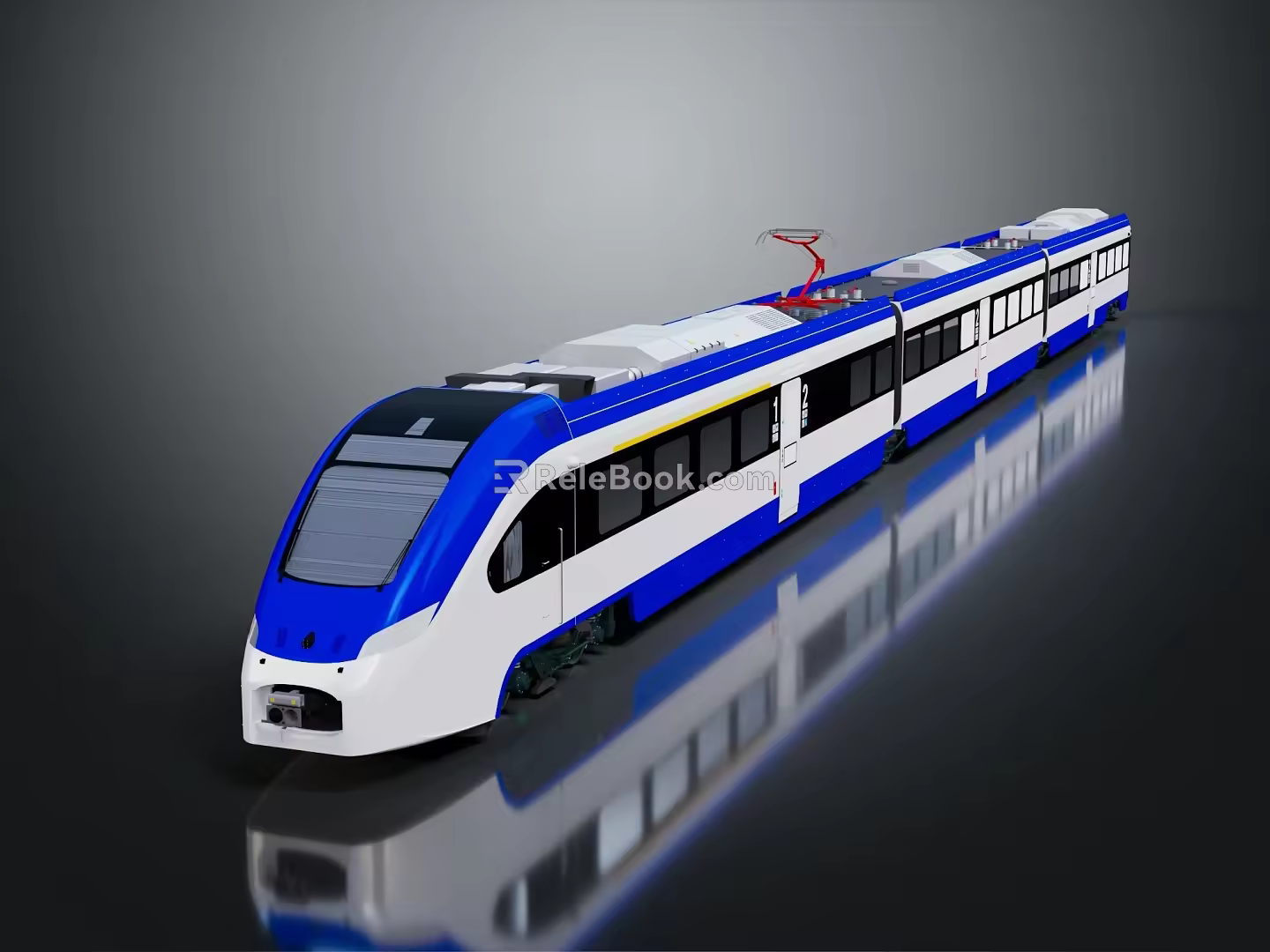 modern train light rail subway high-speed rail 3d model